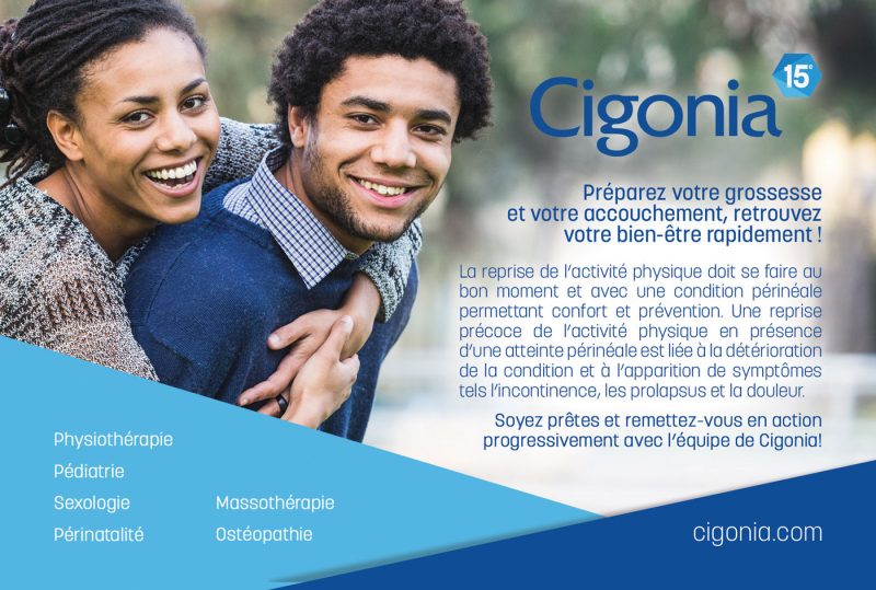 Cigonia | Centre d'expertise en rééducation périnéale et pédiatrique | Sherbrooke | Cigonia collabore fièrement avec Bedon & bout'chou!